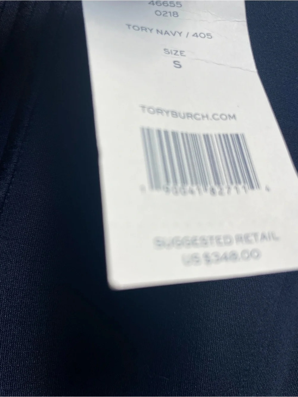 Tory Burch Jules Midi A-Line Dress Navy Blue Size S Short Sleeve Career